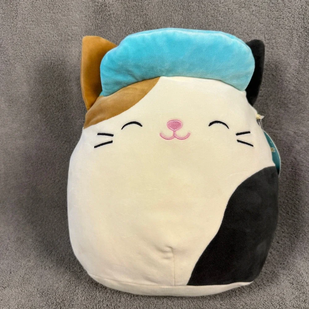 Squishmallows‎ Cam Calico Cat Blue Visor OG Squad Kitty Plush